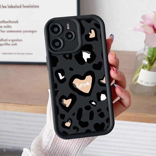 ESONG Cover Cuore Per Xiaomi Redmi Note 13 4G – Custodia Silicone Leopardata Morbida TPU – Marrone