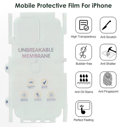 Image of DD SON Matte Finish Full Body Cover Back Protector Compatible with 13 mini | Unbreakable Membrane Scratch Guard Full Fit Protective, Case Friendly, (Back & Side) (Pack of 1)