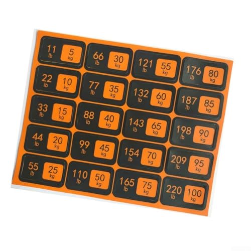 Reconoce fácilmente los pesos en todos tus equipos de fitness con nuestro robusto sistema de etiquetado (A)