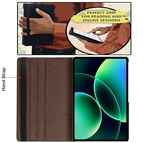 Image of TGK 360 Degree Rotating Flip Cover Case for Xiaomi Mi Pad 8 /8 Pro /Mi Pad 7 /7 Pro 11.2 inch Tablet (Brown)