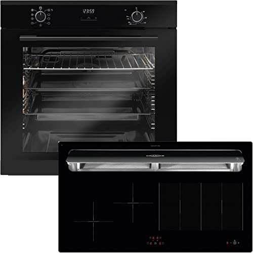Oranier Backofen Set Induktion autarkes Kochfeld Umluft-Dunstabzug KXI 1092 & Einbaubackofen EBS 9936 schwarz