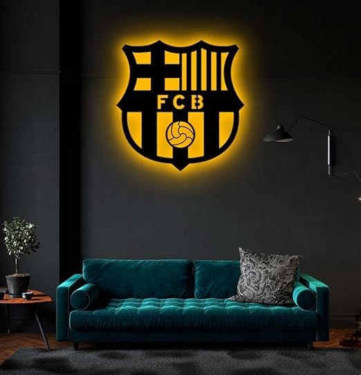 Sports Logo Led Multicolour Backlight 3D Wooden Wall Art Lamp