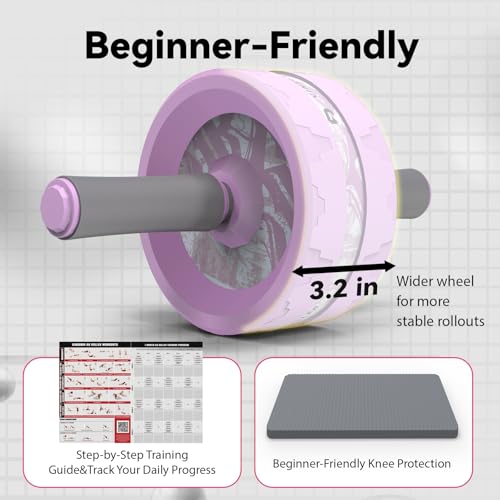 Image of VINSGUIR Ab Roller Wheel, Abs & Core Workout Equipment for Home Gym with Knee Pad Accessories, Abdominal Wheel for Full-body Strength Training