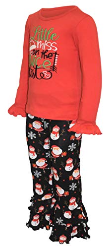 Image of Unique Baby Girls Little Miss Nice List Christmas Pant Set