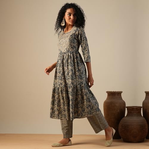 Image of Globus Women Kurta Set (GS568762 Purple S)