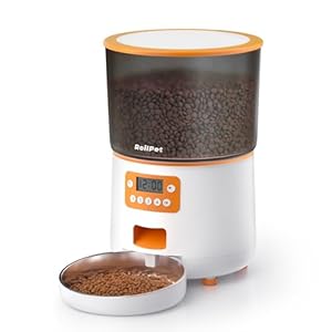 Automatic Cat Feeder, 4L Automatic Cat Food Dispenser with Customize Feeding Schedule, 4 Meals Auto Pet Feeders for Cats&Dogs, Anti-Clogging/Freshness Preservation/Dual Power, Dry Food, White