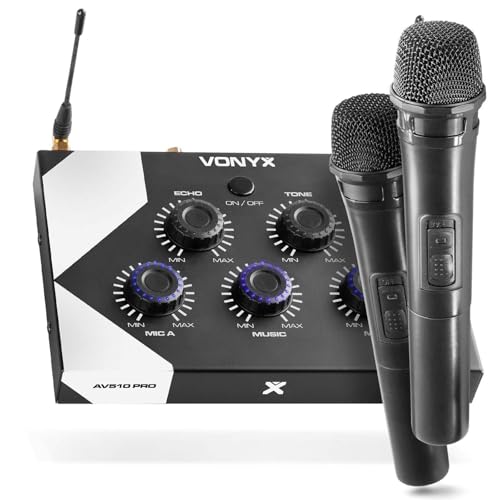 Micro Karaoke avec Double Micro sans Fil Vonyx AV510 Écho Réglable