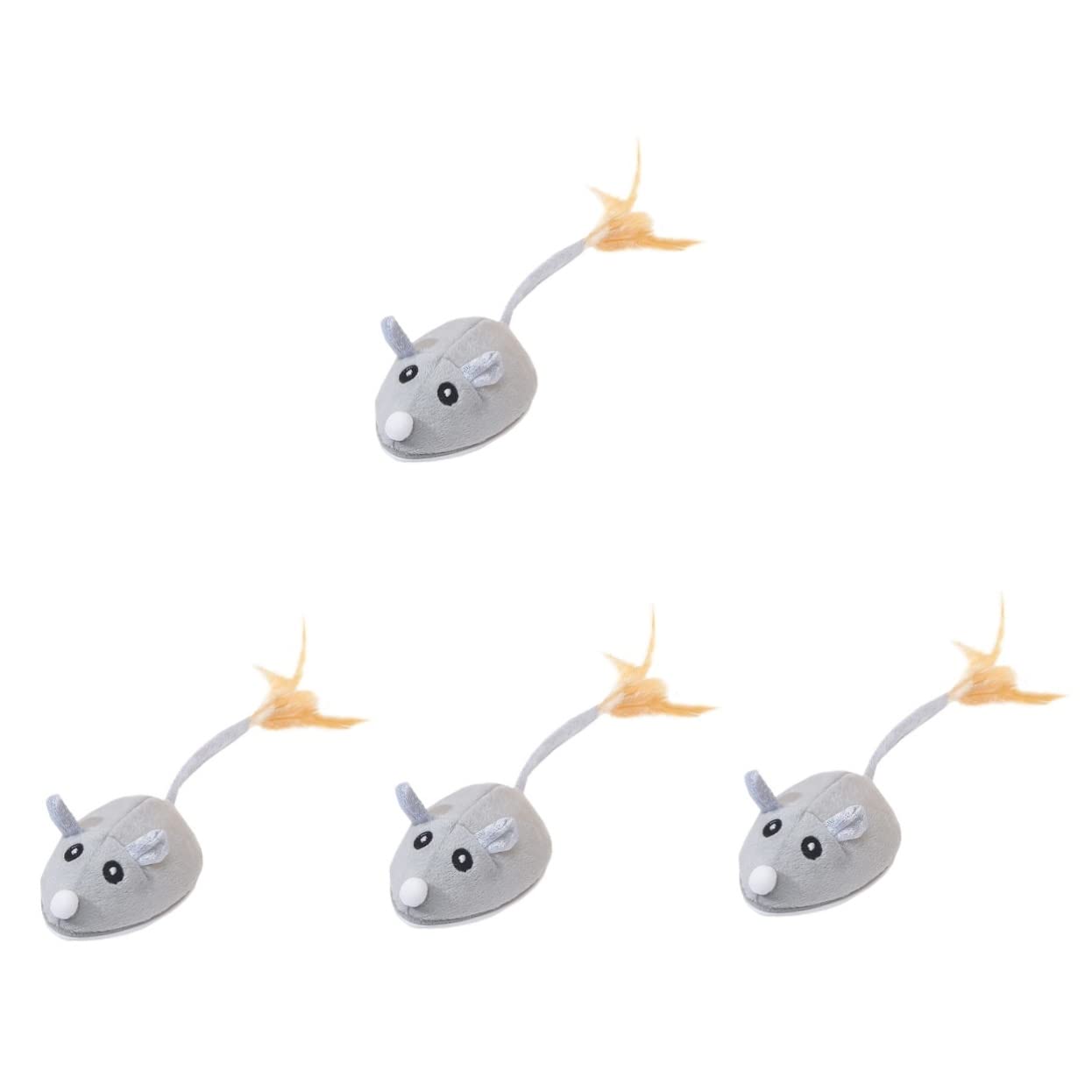 Mipcase 4pièces Souris Électrique Rechargeable pour Chats Jouet Interactif avec Queue Agitée Et Sons Réalistes Amusant pour Jeu Autonome Et à Intérieur