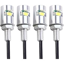 4 Pieces License Plate Lights,12V Universal Motorcycle Screw Bolt Led Bulb 5630 SMD Waterproof Super Bright Tag Lamp License Plate LED Bulb