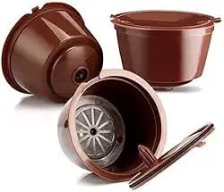 Cápsulas Reutilizável Regarregável Kit com 3 - Compatível para Cafeteiras Dolce Gusto - Filtro de café reaproveitável + Colher de Medida + Pincel de Limpeza, para uso Máquina de Café Dolce Gusto
