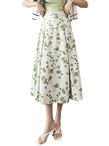 Jupe trapèze pour femme vêtement floral chic d'inspiration britannique