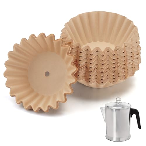 Percolator Coffee Filters Compatible with Primula Coffee Maker, 200 Pcs Perforated Basket Filter Paper for Primula Percolator 9 Cup Presto 12 Cup