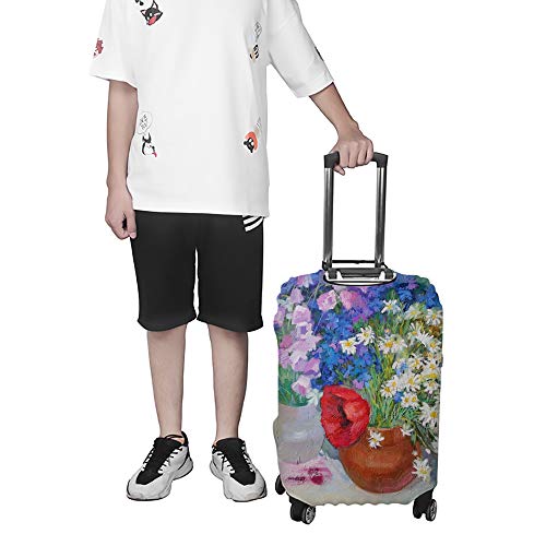 Housse de valise à roulettes élastique fleurs mortes polyester 45,7-81,9 cm