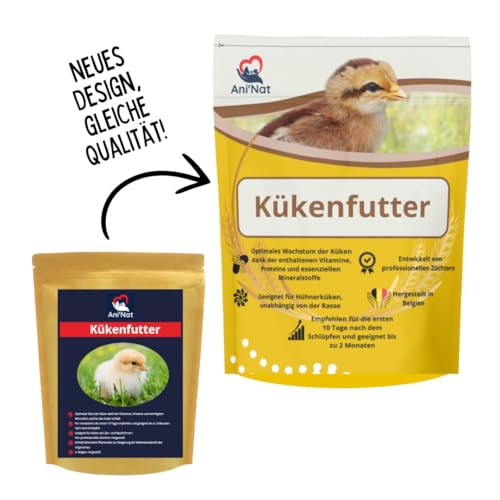 AniNat Kükenfutter, Erstlingsnahrung mit Vitaminen, Proteinen, Mineralien und ätherischen Ölen. Ohne Antibiotika und OHNE GENTECHNIK. Geeignet ab der Geburt. (1.80kg)