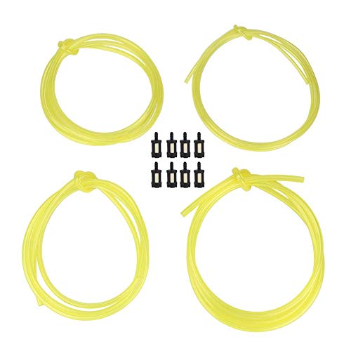 Cafopgrill Petrol Strimmer Fuel Pipe, 1.5M Gas Petrol Fuel Line Hose Gas Oil Tube Pipe with 4 Different Size 8 Pcs Fuel Filters for Mower Strimmer Chainsaw Blower