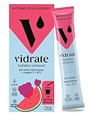 Vidrate Electrolytes Powder - Hydration Sachets Packed with Vitamins - Zero Sugar Rehydration Sachet with No Artificial Sweeteners & Preservatives - Watermelon & Raspberry, 8 Electrolytes Sachets