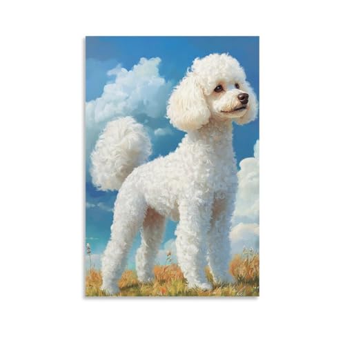Cuadro Poodle en lienzo de 50x75cm para renovar paredes vacias y aburridas