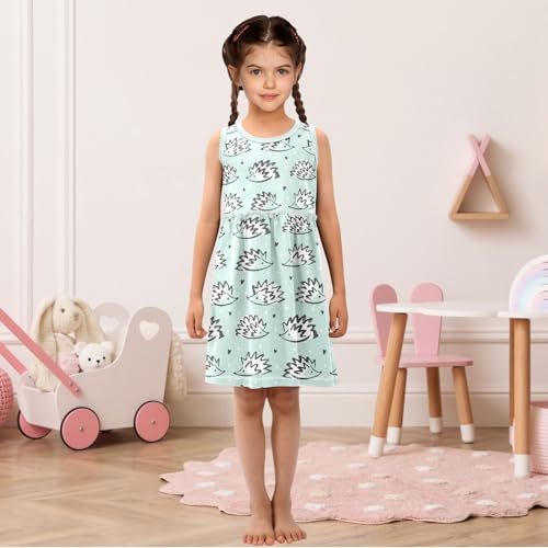 Girl's Sleeveless Cute Print Summer Casual Sundress A-line Dress 2-8 Years2