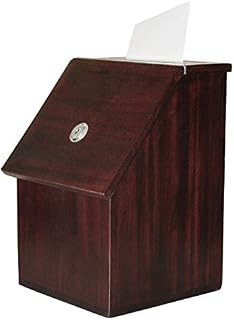 My Charity Boxes - Nice Locked Mahogany Wood Donation and Ballot Box - Suggestion Box with Lock and 2 Keys