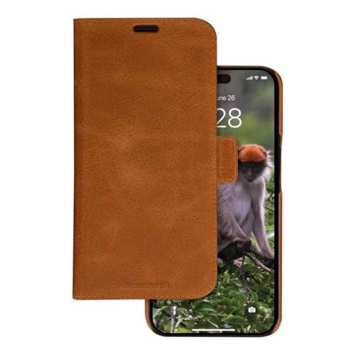 dbramante1928 Lynge Étui à Rabat en Cuir grainé pour téléphone Portable Apple iPhone 15 Pro Max Marron Clair