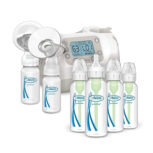 Image of Dr. Brown's Customflow Double Electric Breast Pump and Dr. Brown's Options+ Anti-Colic Baby Bottle - 8oz - 4pk
