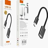 Cabo adaptador USB OTG Fêmea para Tipo C - Cabo Trançado em Nylon mais Flexivel e Duravel Preto