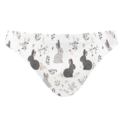 Happy Easter Cute Bunny Rabbit Mens Swimwear Swim Briefs Bikini Swimsuit for Summer Beach L B0405052