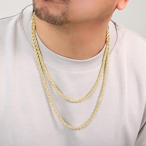 Nuragold NG10YRPH035-22 10K Yellow Gold 5Mm Rope Chain Diamond Cut Necklace, Mens Womens Jewelry 16 Inch 18 Inch 20 Inch 22 Inch 24 Inch 26 Inch 28 Inch 30 Inch thumb #6