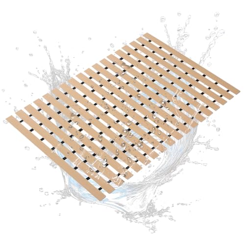 Shuonuo Shower Mat Non Slip Bathtub Mat and Drain Hole Shower Mat and Drain Holes 8FTx32FT Bath Mat for Tub & Shower. Dry, Easy to Cut,for Tub & Shower(Beige)