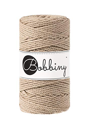 Bobbiny Corde Macramé Torsadée Regular 3mm (Sand) 100m