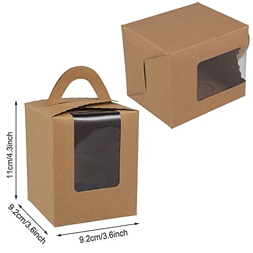 20 Pezzi Scatole per Dolci Kraft con Finestre e