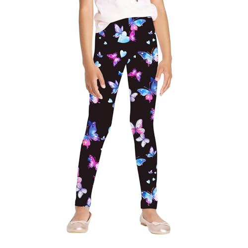 JESKIDS Girls Prints Leggings Casual Yoga Pants Tights Trousers for Kids in 4t to 13 Years 12-13 Years Glazed Butterfly