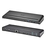 Schließen Sie an Ihr Notebook, Tablet, Smartphone oder Ihren PC alle Ihre Lieblingsgeräte über die neue USB-C / USB A oder Thunderbolt 3 Schnittstelle, Grafische Schnittstelle: 2x Display Port und 1x HDMI (HDMI-Port steht beim Anschluss über USB-C / TB3 zur Verfügung). Übertragungsgeschwindigkeit bis zu 10 Gbps, für den Anschluß an Ihr Notebook, Tablet oder Ihren PC