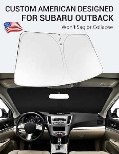 Image of Proadsy 2026 Upgrade Windshield Sun Shade Custom Fit 2010-2014 Outback Foldable Front Sunshade Protector Sun Visor Blocks UV Rays Keep Car Cooler