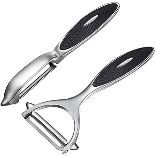 Vegetable, Apple Peelers for kitchen, Fruit, Carrot, Veggie, Potatoes Peeler, Y-Shaped and I-Shaped Stainless Steel Peelers, with Ergonomic Non-Slip Handle & Sharp Blade, Good Sturdy (2PCS)