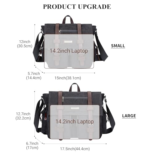 Image of WITZMAN Vintage Canvas Messenger Bag for Men Large Satchel Bags Crossbody Shoulder Fit 17 inch Laptop