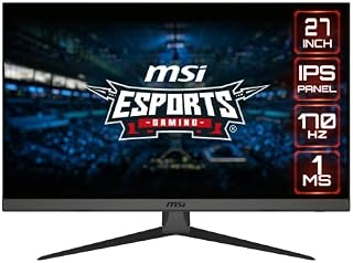MSI Optix G2722 Esports Gaming IPS Monitor - 27 Inch, 16:9 Full HD (1920 x 1080), IPS, 170Hz, 1ms, Adaptive Sync, DisplayPort, HDMI, Wide Color Gamut, Night Vision, Anti-Flicker, Less Blue light