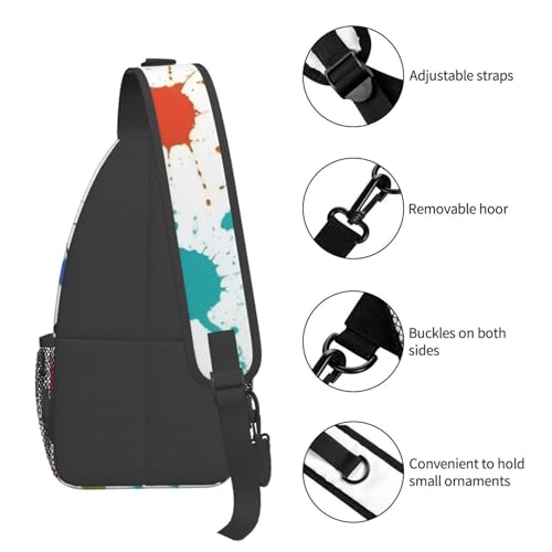 Mochila cruzada pintura abstracta para senderismo miniatura 5