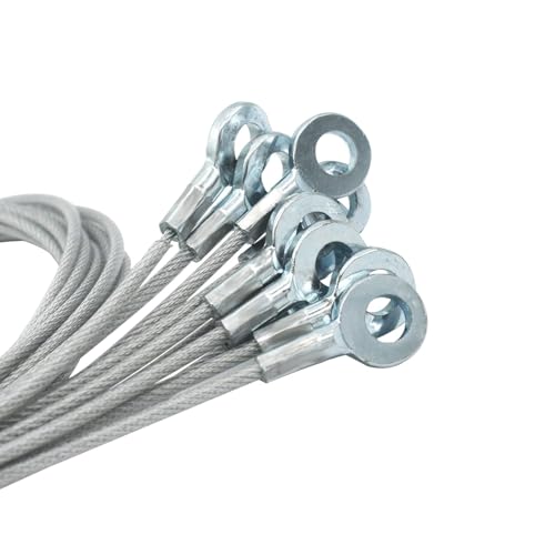 Steel Wire Rope Lanyard, Heavy-Duty Braided Steel Safety Cable Tether with Rubber Coating, 2 Eyeholes for Secure Attachment, and Industrial Use 10 Pcs 20 Inch (50cm) (50 CM) Deal