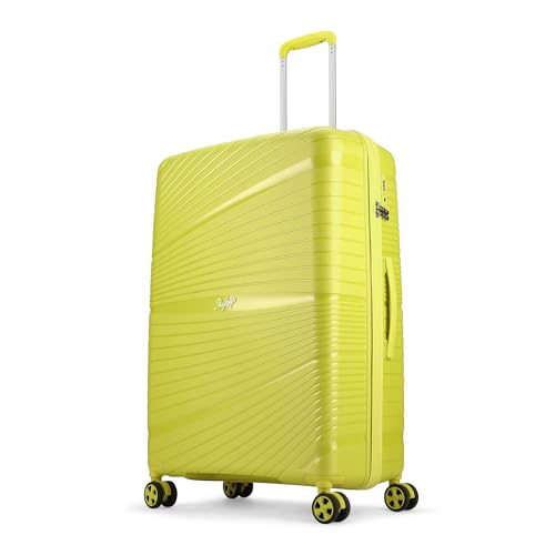Image of Skybags Polypropylene Skylite Check-in Trolley Bag, 77cm | Large Hard-Sided Luggage for Travel with Smooth 8-Spinner Wheel & TSA Lock | 5-Year International Warranty - Yellow