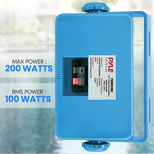 Image of PyleUsa Indoor Outdoor Speakers Pair - 200 Watt Dual Waterproof 3.5 inch 2-Way Full Range System w / 1 /2 inch High Compliance Polymer Tweeter - in-Home, Boat, Marine, Deck, Patio, Poolside (Blue) - PDWR35BL