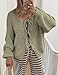 PRETTYGARDEN Women's Tie Front Bow Cardigan Sweaters Chunky Knit Long Puff Sleeve Trendy Fall Winter Jacket Coats (Mist Green,Large)