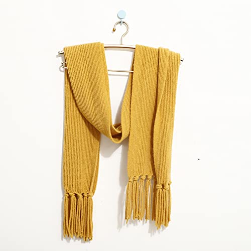 YOLAI Lady Classic Tassel Knitted Scarf for Women Solid Color Scarves Winter Soft Warm Wraps (C, One Size)3