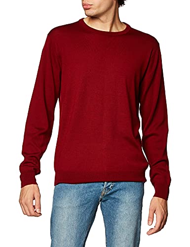 Amazon Brand - Goodthreads Men s Lightweight Merino Wool Crewneck Sweater, Red, Medium