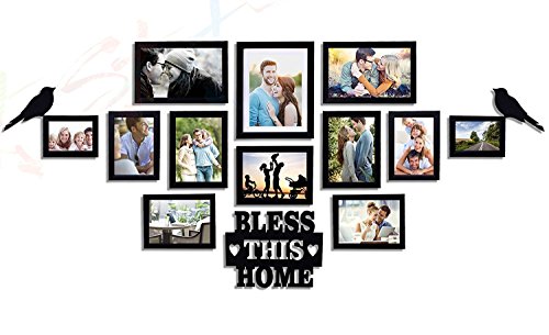 Image of Art Street - Bless This Home Set Of 12 Individual Photo Frame Frames (Mix Size) With Mdf Plaque