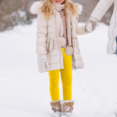 Image of BOOPH Girls Winter Leggings Fleece Lined Toddler Kids Basic Full Length Pants
