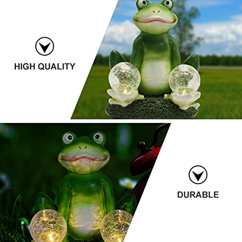 Mobestech Estátua Do Jardim Quintal Decoração Figurinhas Sapo Sapo Luz Solar Com DIODO EMISSOR de Lu