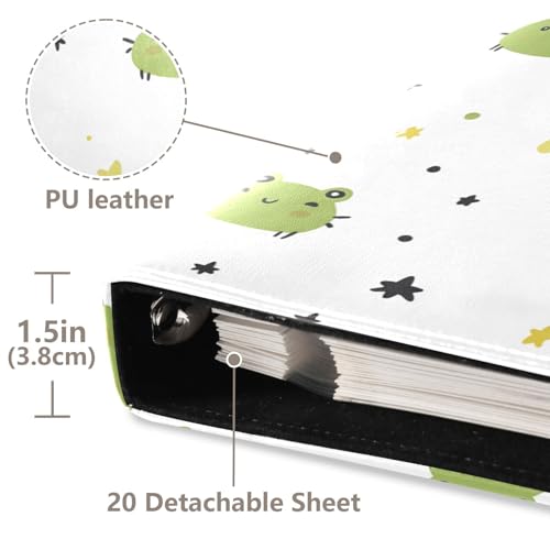 Álbum de fotos autoadhesivo DIy Scrapbook con ranas y estrellas, encuadernación de 3 anillas, 40 páginas 8x10 para memoria miniatura 4