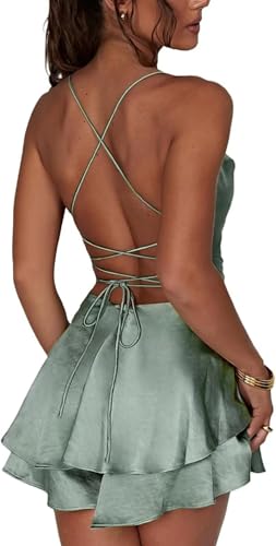 Satin Short Homecoming Dress for Teens Tiered Prom Dress A Line Cocktail Party Gown2