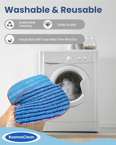 Image of A1375-100 /101 Replacement Steam Mop Pads, Microfiber Mop Pad Compatible with McCulloch MC1375 /MC1385 /MC1270 and Poulan Pro PP270 /PP330 /PP350 Steam Cleaners - 4Pack (2 Soft & 2 Scrubbing)